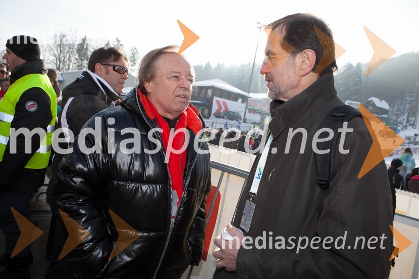 Alfi Nipič, pevec; Lojze Peterle, politik49. Zlata lisica 2012, slalom in druženje v VIP prostoru