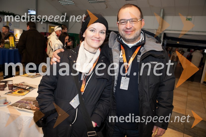 Petra Božič Blagajac, SPEM; Mitja Blagajac, vodja marketinga, Večer49. Zlata lisica 2012, slalom in druženje v VIP prostoru
