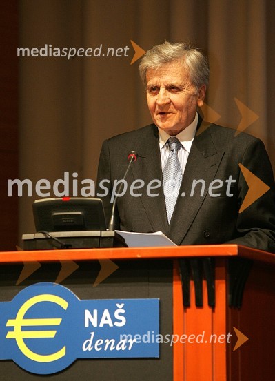 Jean-Claude Trichet, predsednik Evropske Centralne Banke
 
Evro konferenca ob uvedbi evra v Sloveniji