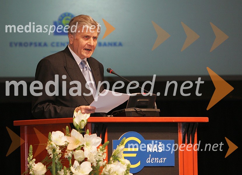 Jean-Claude Trichet, predsednik Evropske Centralne Banke
 
Evro konferenca ob uvedbi evra v Sloveniji