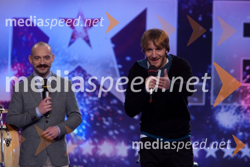 Jože Robežnik, voditelj; Matej Puc, voditeljSlovenija ima talent,druga avdicija