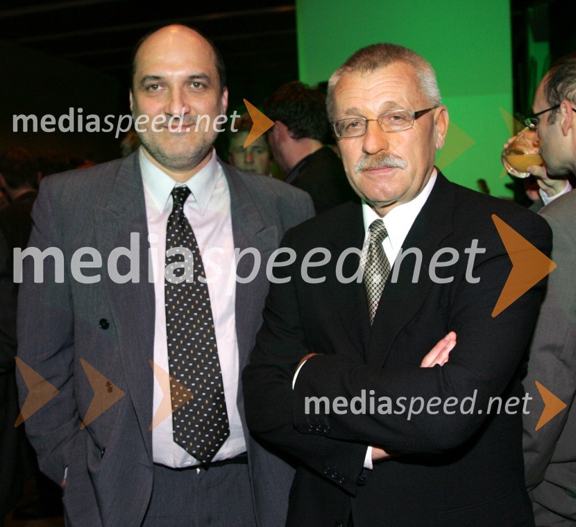 Dr. Janez Markeš, urednik revije Mag in Marjan Bauer, urednik Slovenskih novicPredsedniški sprejem za novinarje