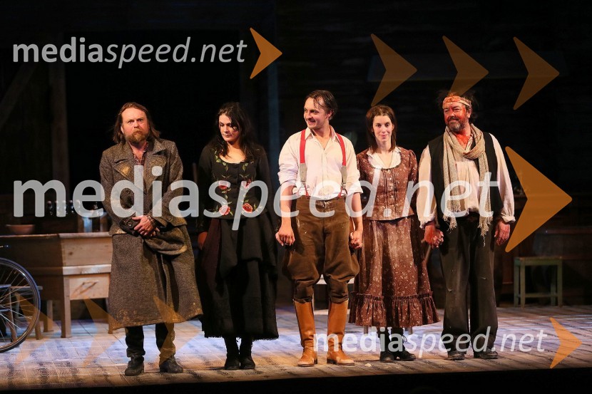 Bojan Umek; Pia Zemljič; Blaž Setnikar; Nina Rakovec;&nbsp;Renato Jenček, igralciNajvečji frajer zahodnega sveta, premiera SLG Celje