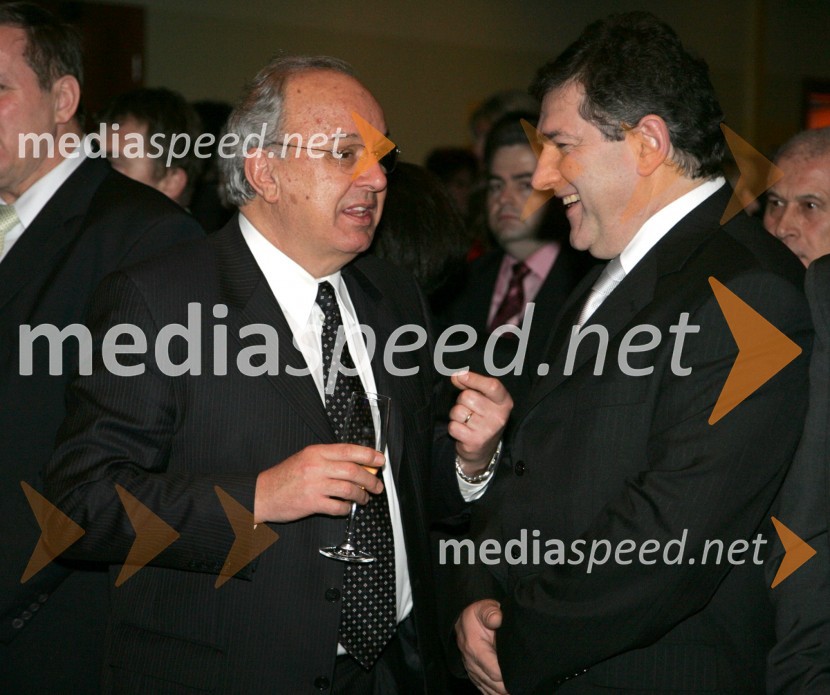 Andrej Bajuk, minister za finance in Janez Božič, minister za prometPredsedniški sprejem za novinarje