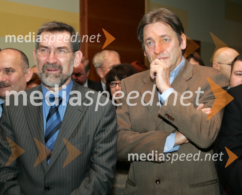 Dr. Jure Zupan, minister za znanost, visoko šolstvo in tehnologijo in Vasko Simoniti, minister za kulturoPredsedniški sprejem za novinarje