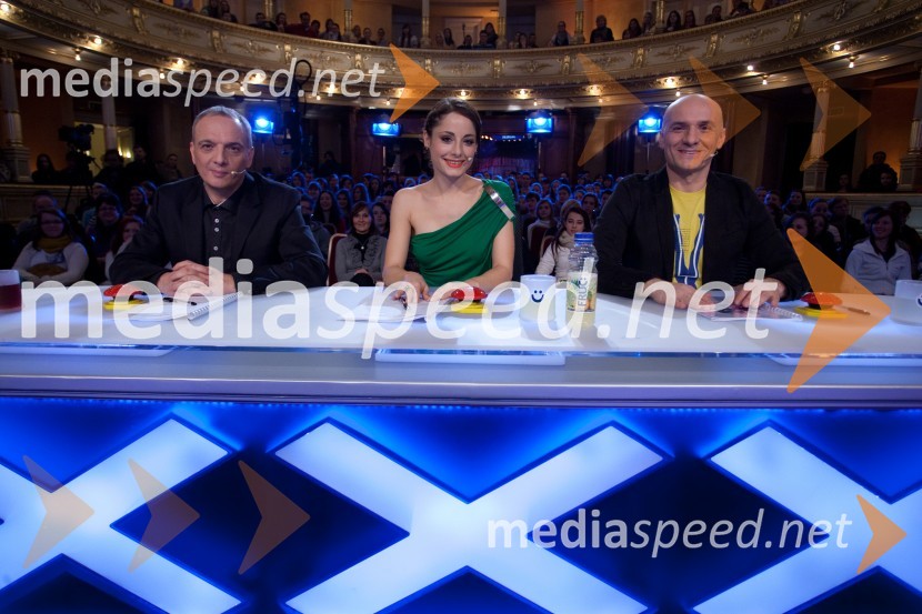 Damjan Damjanovič, član žirije; Ana Klašnja, članica žirije; Branko Čakarmiš, član žirijeSlovenija ima talent, četrta avdicija