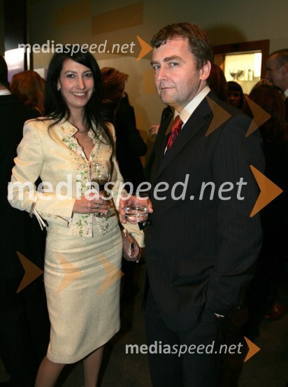 Petra Kancler, novinarka in Marko Crnkovič, kolumnistPredsedniški sprejem za novinarje