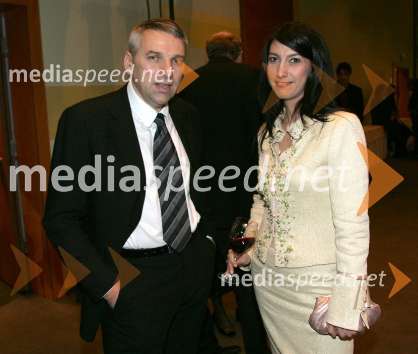 Vladimir Vodušek, novinar in Petra Kancler, novinarkaPredsedniški sprejem za novinarje