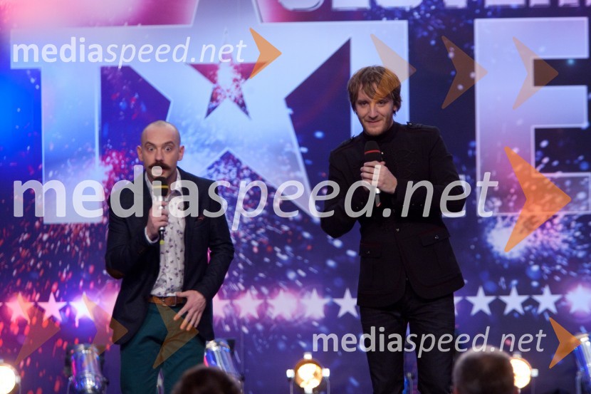 Jože Robežnik, voditelj; Matej Puc, voditeljSlovenija ima talent, peta avdicija