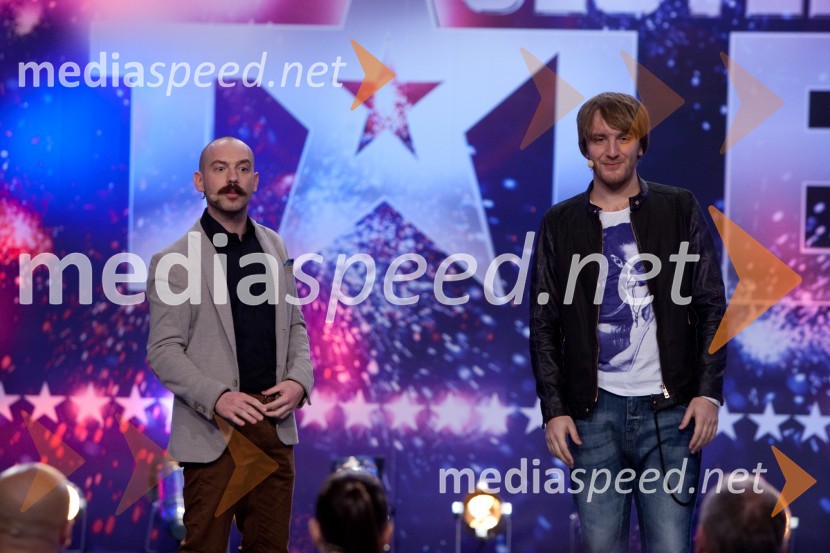 Jože Robežnik, voditelj; Matej Puc, voditeljSlovenija ima talent, šesta avdicija