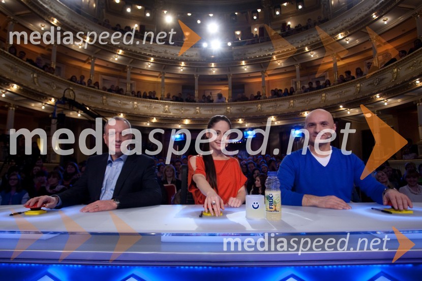 Damjan Damjanovič, član žirije; Ana Klašnja, članica žirije; Branko Čakarmiš, član žirijeSlovenija ima talent, šesta avdicija