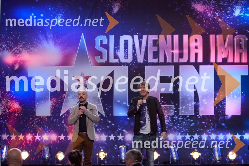 Jože Robežnik, voditelj; Matej Puc, voditeljSlovenija ima talent, šesta avdicija