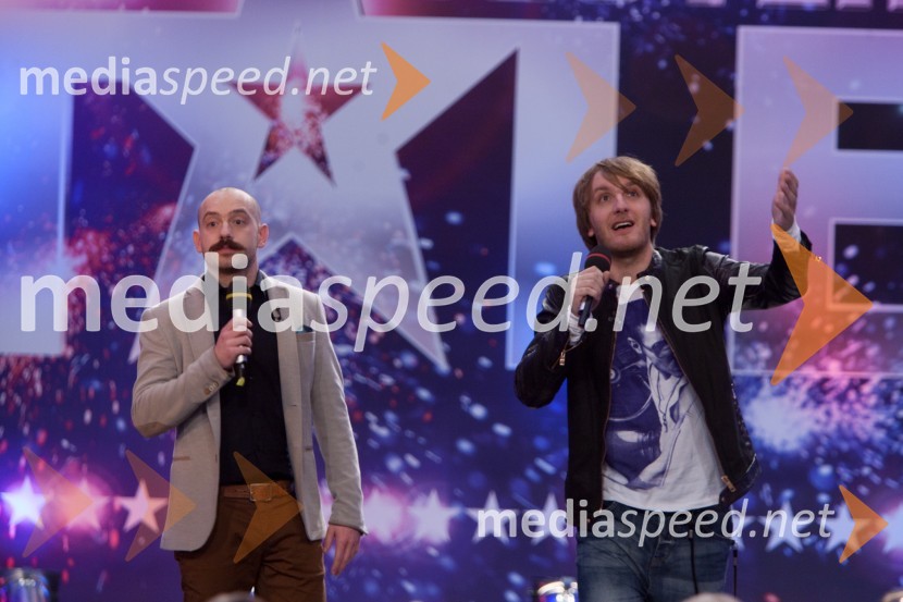 Jože Robežnik, voditelj; Matej Puc, voditeljSlovenija ima talent, šesta avdicija