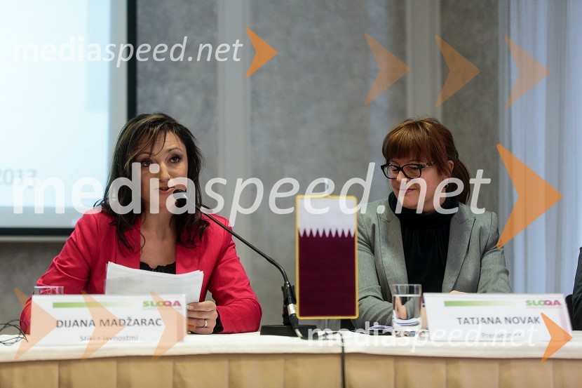 Dijana Madžarac, stiki z javnostmi SLOQA; Tatjana Novak, predsednica SLOQAPredstavitev Slovensko Katarskega združenja