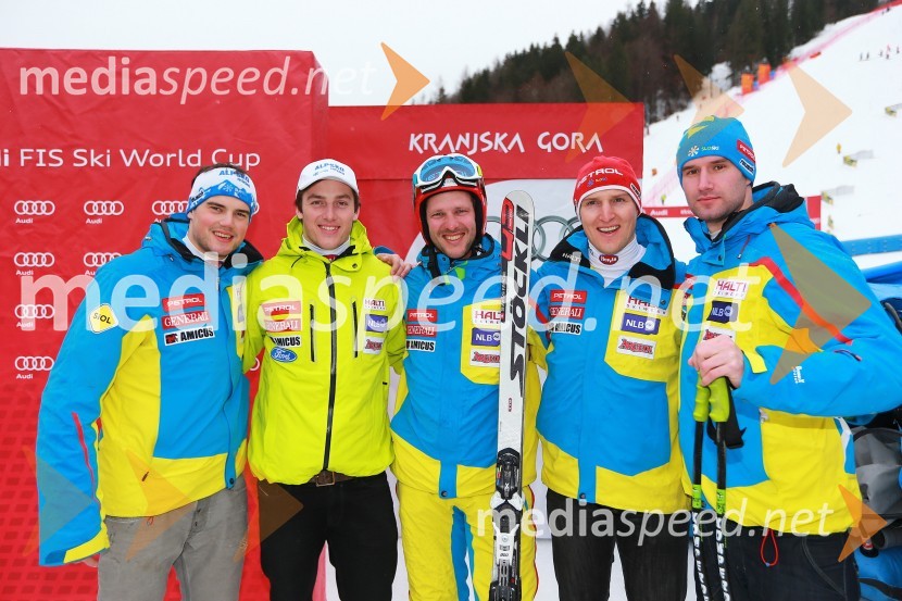 Boštjan Kline; Rok Perko; Andrej Jerman; Andrej Šporn; ..., smučarjiPokal Vitranc 2013, slalom in VIP druženje