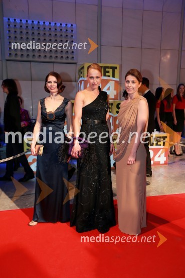 Eva Longyka Marušič, voditeljica; Martina Vrhovnik, vizažistka; ...Viktorji 2012, rdeča preproga in druženje pred dvorano