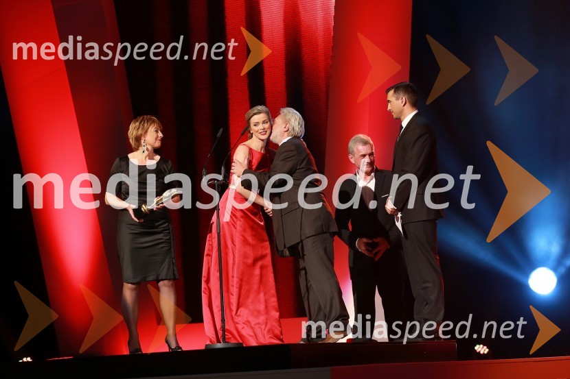 Rosvita Pesek, novinarka;&nbsp;Živa Rogelj, voditeljica; Vlado Krejač, novinar; Slavko Bobovnik, TV voditelj;&nbsp;Marko Potrč, voditeljViktorji 2012, podelitev nagrad