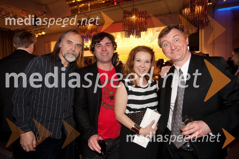 Dragan Bulič, glasbeni urednik; Aleksander Kogoj; Regina Kogoj, pevka; ...Viktorji 2012, zabava po podelitvi