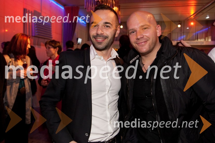 Martin Kosaber, brand manager Pernod Ricard Slovenija d.o.o.; Tomaž Brantuša, vodja lokala PlayaViktorji 2012, zabava po podelitvi