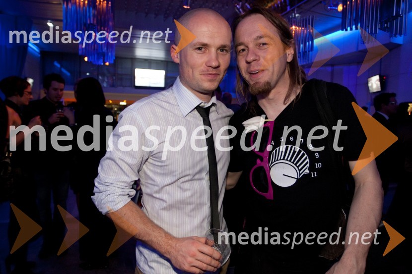 Jan Golja, novinar; Miro Majcen, fotografViktorji 2012, zabava po podelitvi