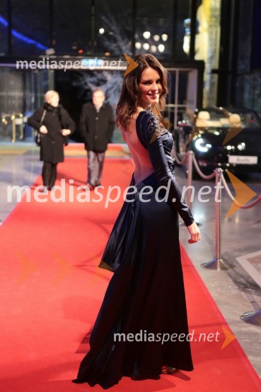 Nuša Lesar, voditeljicaViktorji 2012, rdeča preproga in druženje pred dvorano