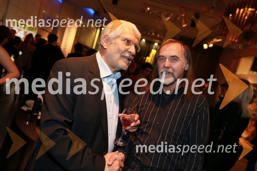 Boris Cavazza, igralec; Dragan Bulič, glasbeni urednikViktorji 2012, zabava po podelitvi