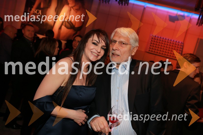 Oriana Girotto, voditeljica; Boris Cavazza, igralecViktorji 2012, zabava po podelitvi