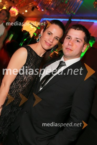 Milena Kalacun, Hubmedia; Gregor Trebušak, urednik oddaje SvetViktorji 2012, zabava po podelitvi