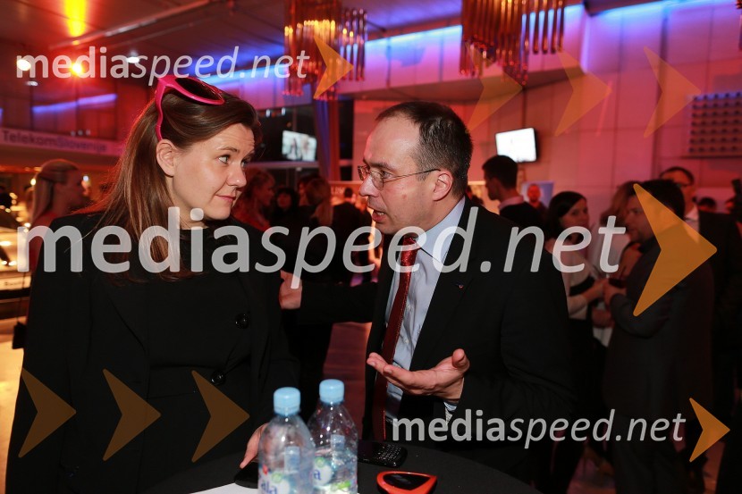 Ksenija Koren, KPV; Leo Oblak, predsednik uprave Infonet media, d.d.Viktorji 2012, zabava po podelitvi
