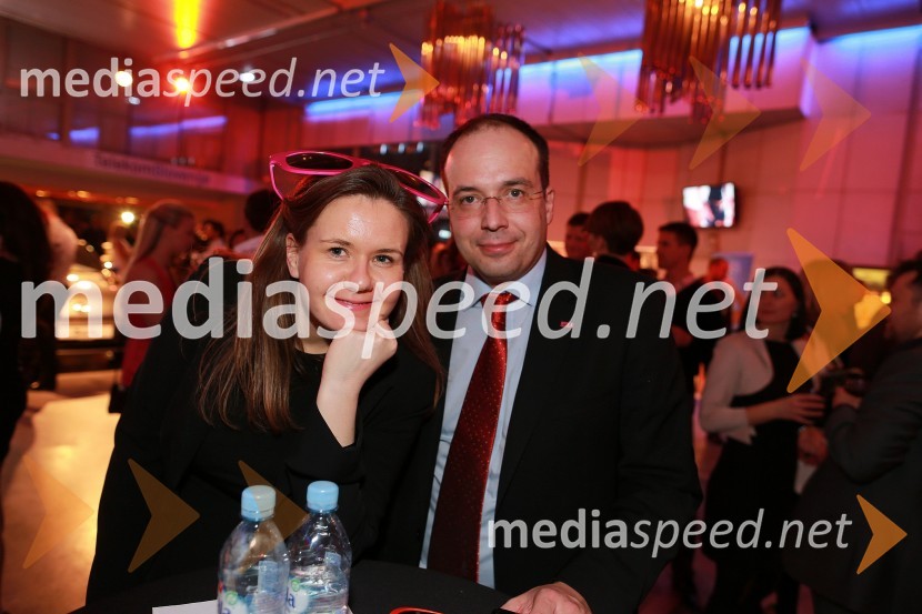 Ksenja Koren, KPV;&nbsp;Leo Oblak, predsednik uprave Infonet media, d.d.Viktorji 2012, zabava po podelitvi