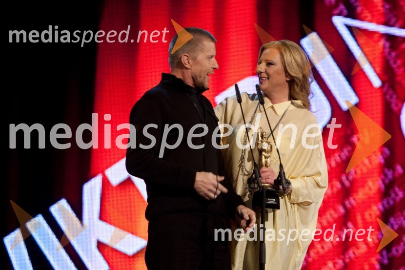 Borut Veselko, igralec; Urška Flajnik, Špas teaterViktorji 2012, podelitev nagrad