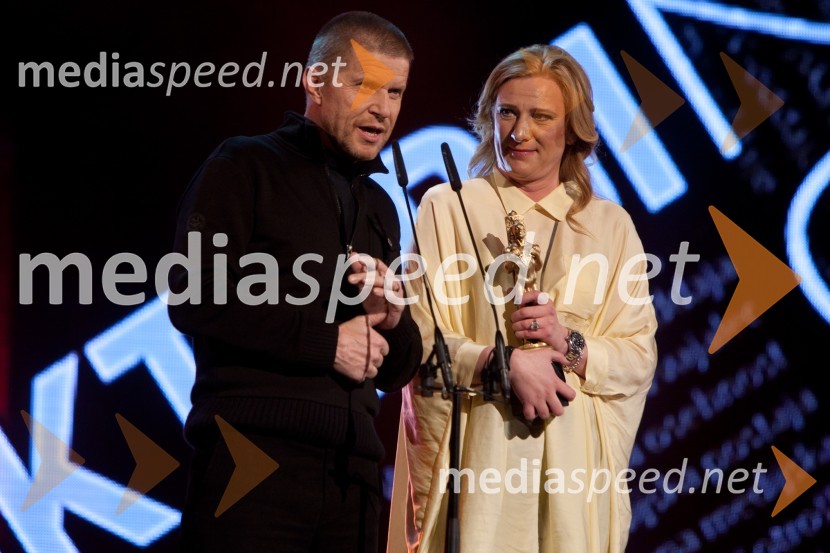 Borut Veselko, igralec; Urška Flajnik, Špas teaterViktorji 2012, podelitev nagrad
