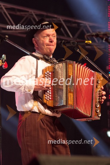 Član skupine Prifarski muzikantjeDobrodelni koncert »Za prvi korak«