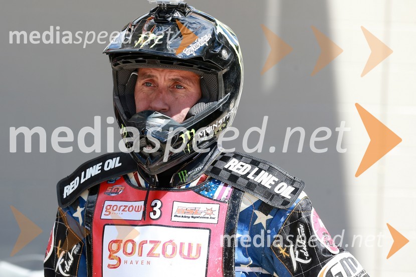 Greg Hancock (ZDA)Prvi trening za VN Nove Zelandije v speedwayu