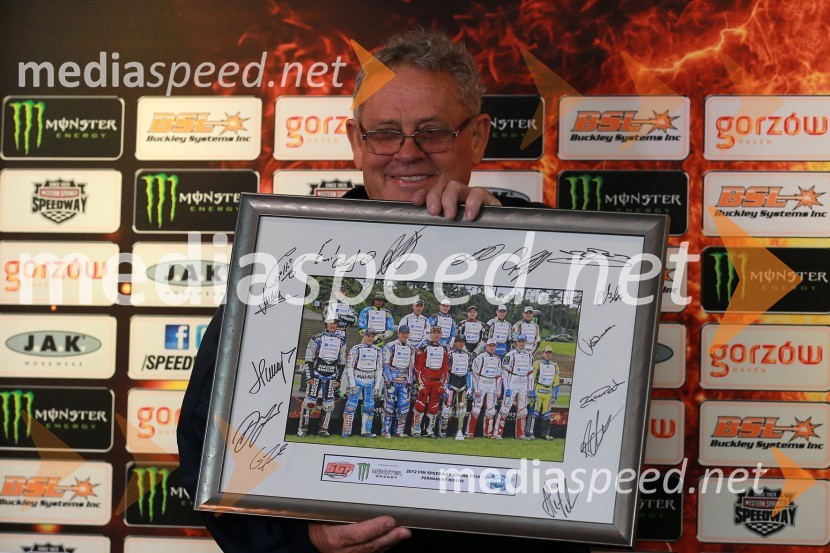 Bill Buckley, direktor BSL in glavni sponzor dirke za VN Nove ZelandijePrvi trening za VN Nove Zelandije v speedwayu