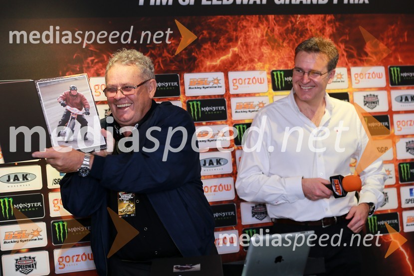 Bill Buckley, direktor BSL in glavni sponzor dirke za VN Nove Zelandije; Paul Bellamy, izvršni direktor BSI speedwayPrvi trening za VN Nove Zelandije v speedwayu