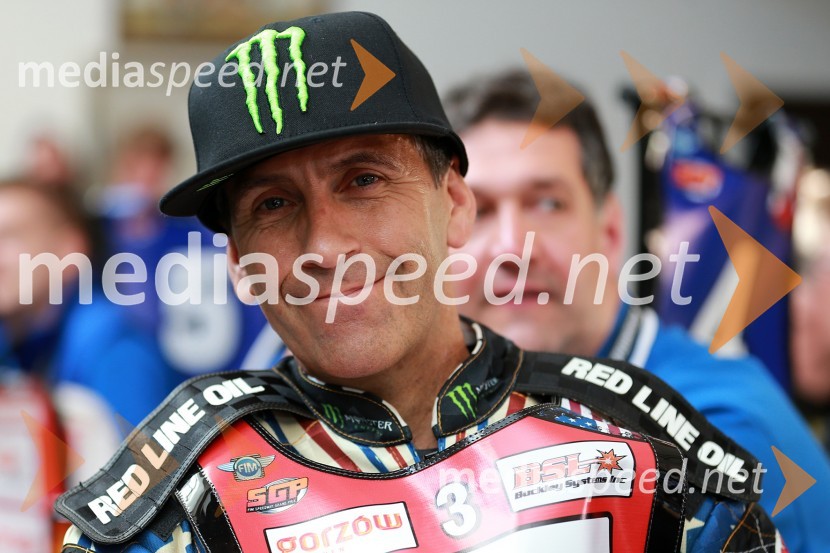 Greg Hancock (ZDA)Prvi trening za VN Nove Zelandije v speedwayu