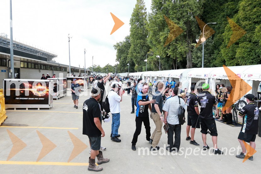 Boksi, Western Springs stadion, AucklandUradni trening pred dirko za VN Nove Zelandije, Speedway Grand Prix