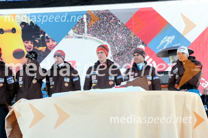 ...; ...; Peter Prevc, Jernej Damjan, Robert Kranjec, smučarski skakalciPlanica 2013, finale v smučarskih poletih, četrtek