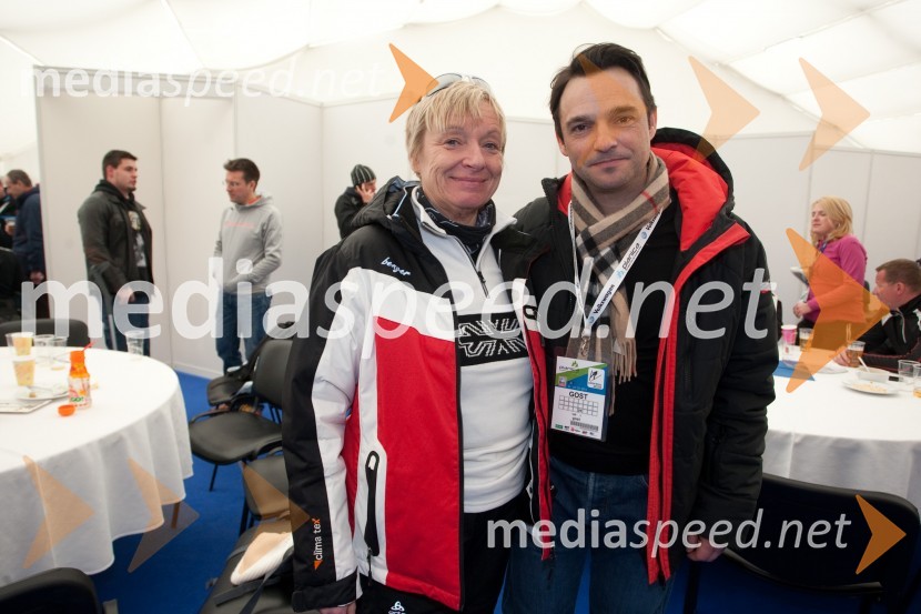 Gertrud Rantzen, predsednica Slovensko - nemške gospodarske zbornice; Danilo Ferjančič, generalni direktor Porsche Slovenija d.o.o.Planica 2013, finale v smučarskih poletih, sobota