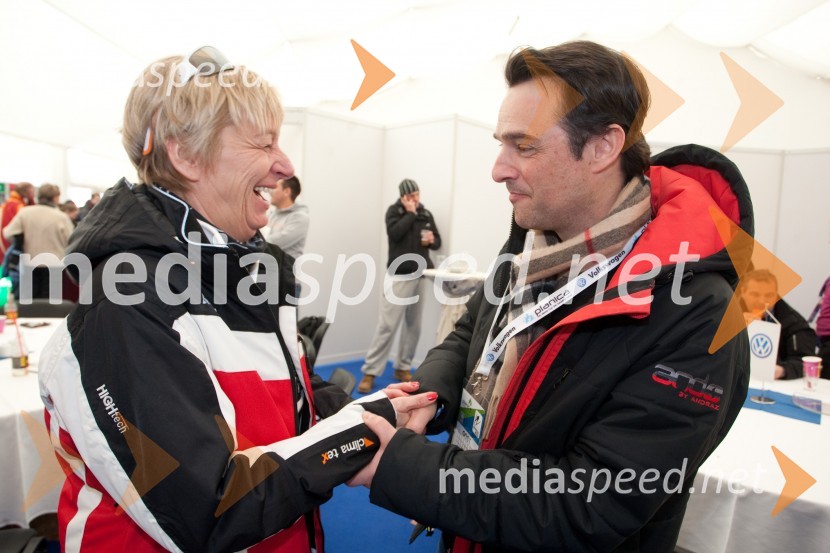 Gertrud Rantzen, predsednica Slovensko - nemške gospodarske zbornice; Danilo Ferjančič, generalni direktor Porsche Slovenija d.o.o.Planica 2013, finale v smučarskih poletih, sobota