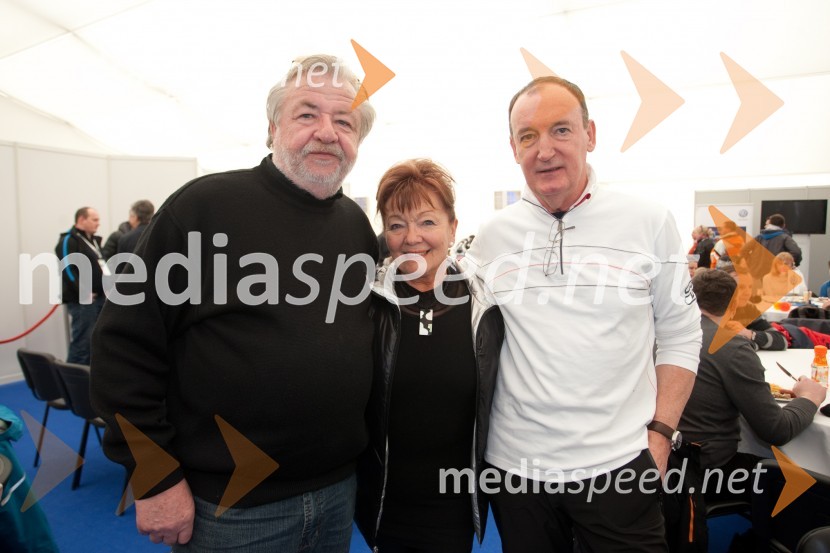 Tone Smolnikar; Tjaša Andree Prosenc, nekdanja drsalka, odvetnica; Frenk Tavčar, Porsche SlovenijaPlanica 2013, finale v smučarskih poletih, sobota
