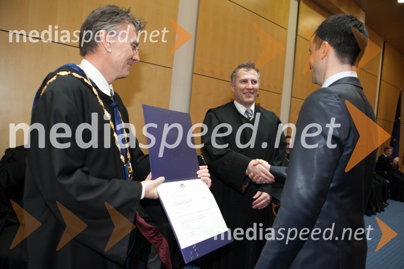 Prof. dr. Danijel Rebolj, rektor Univerze v Mariboru; ...; dr. David Greif, Fakulteta za strojništvo UMUniverza v Mariboru, promocija doktorjev znanosti, marec 2013