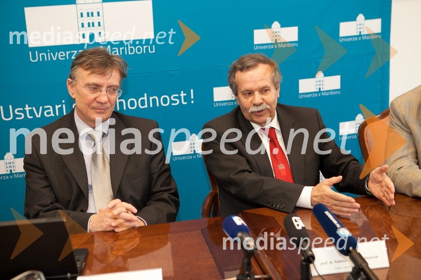 Prof. dr. Danijel Rebolj, rektor Univerze v Mariboru; prof. dr. Radovan Stanislav Pejovnik, rektor Univerze v Ljubljani7. seja Rektorske konference RS