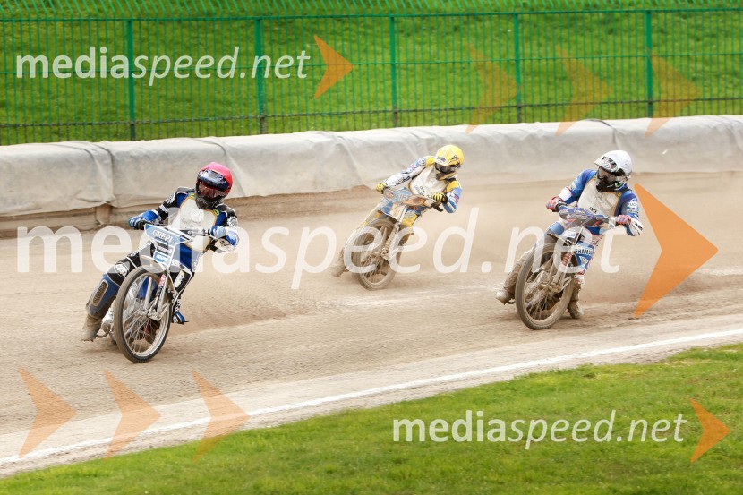Zdenek Simota (PK Plzen); Matic Voldrih (AMTK Ljubljana); Michael Hadek (PK Plzen)Speedway, druga dirka parov v Ljubljani