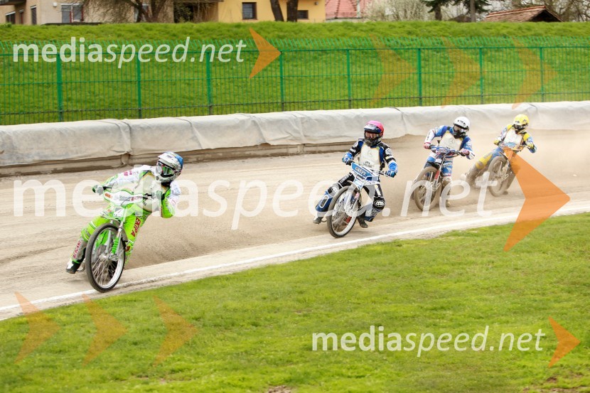 Maks Gregoric (AMTK Ljubljana); Zdenek Simota (PK Plzen); Michael Hadek (PK Plzen); Matic Voldrih (AMTK Ljubljana)Speedway, druga dirka parov v Ljubljani