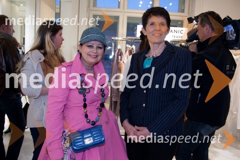 Zdenka Kahne, kozmetika Kahne; Helena Draškovič, direktorica Magistrat InternationalPredstavitev kolekcij slovenskih oblikovalk v Galeriji Emporium