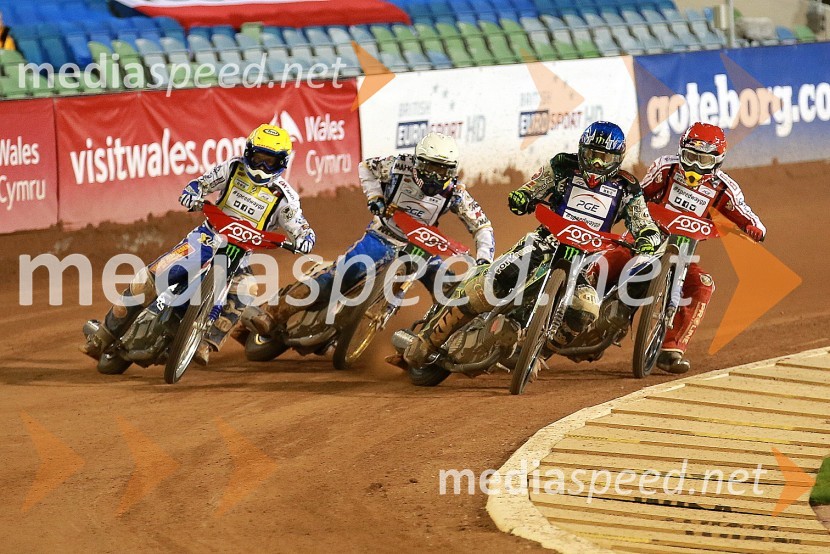 Nicki Pedersen (Dan); Emil Sayfutdinov (Rus); Chris Holder (Avs); Jaroslaw Hampel (Pol)Žagar sedmi na VN Švedske