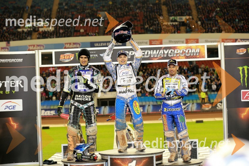 Chris Holder (Avs); Emil Sayfutdinov (Rus); Nicki Pedersen (Dan)Žagar sedmi na VN Švedske