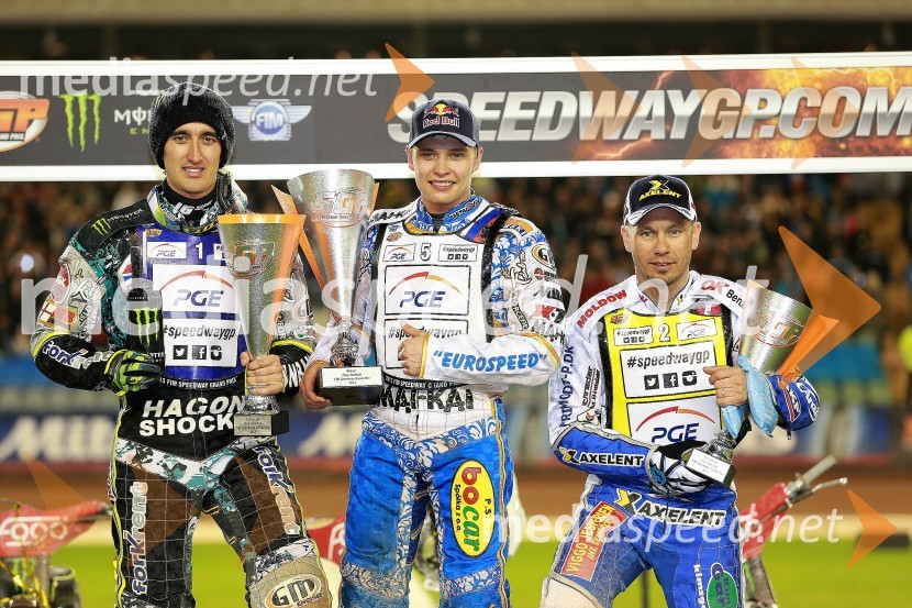 Chris Holder (Avs); Emil Sayfutdinov (Rus); Nicki Pedersen (Dan)Žagar sedmi na VN Švedske
